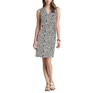 Diane Von Furstenberg Black and White Printed Sheath Dress